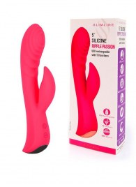 Красный перезаряжаемый вибратор-кролик - 19,1 см. - Erokay