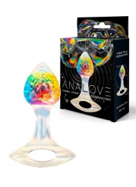 Яркая анальная пробка с ручкой - 8,5 см. - AnaLove