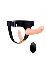 Женский страпон с 2 насадками, вибрацией и пультом ДУ - Erowoman-Eroman - купить с доставкой в Грозном