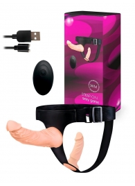 Женский страпон с 2 насадками, вибрацией и пультом ДУ - Erowoman-Eroman - купить с доставкой в Грозном
