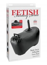 Черное надувное кресло с платформой для фиксации дилдо Body Dock Inflatable Love Seat - Pipedream - купить с доставкой в Грозном