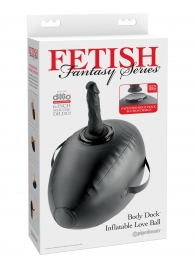 Черный надувной мяч с платформой для фиксации дилдо Body Dock Inflatable Love Ball - Pipedream - купить с доставкой в Грозном