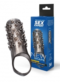 Дымчатая насадка на пенис с выпуклостями - 12 см. - Sex Expert - в Грозном купить с доставкой