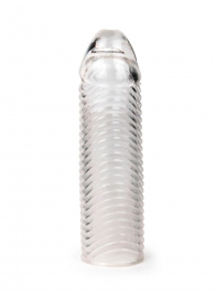 Прозрачная закрытая насадка на пенис с ребрышками - 16 см. - Sex Expert - в Грозном купить с доставкой