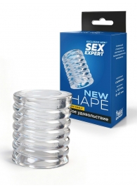 Прозрачная сквозная насадка на пенис с ребрышками - Sex Expert - в Грозном купить с доставкой