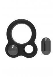 Черное эрекционное кольцо с утяжелителями Cockring Dual Weight - Dream Toys - в Грозном купить с доставкой
