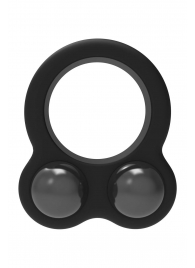 Черное эрекционное кольцо с утяжелителями Cockring Dual Weight - Dream Toys - в Грозном купить с доставкой