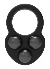 Черное эрекционное кольцо с утяжелителями - Dream Toys - в Грозном купить с доставкой