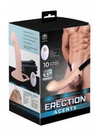 Телесный полый страпон с вибрацией Erection Agents - 24,1 см. - NMC - купить с доставкой в Грозном