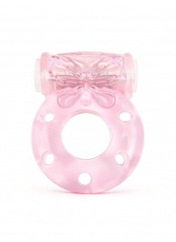 Розовое эрекционное виброкольцо с бабочкой - 1137 - в Грозном купить с доставкой