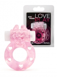 Розовое эрекционное виброкольцо в форме зайчика - 1137 - в Грозном купить с доставкой