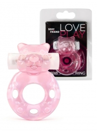 Розовое эрекционное виброкольцо в форме мишки - 1137 - в Грозном купить с доставкой