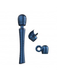 Синий вибромассажёр с насадками Man.wand Edgy - Manwan - в Грозном купить с доставкой