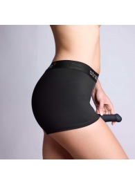 Черные трусики-боксеры для фиксации насадок Strap-on-me Harness Lingerie Allure - size XS - Strap-on-me - купить с доставкой в Грозном