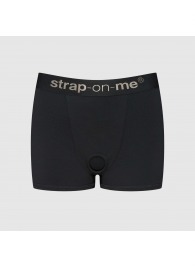 Черные трусики-боксеры для фиксации насадок Strap-on-me Harness Lingerie Allure - size L - Strap-on-me - купить с доставкой в Грозном