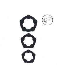 Набор из 3 эрекционных колец Beaded Silicone Cockring Set - Shots Media BV - в Грозном купить с доставкой