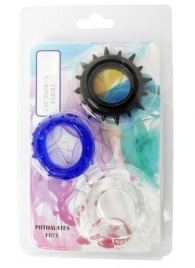 Набор из 3 эрекционных колец разного цвета и рельефа - Boys of Toys - в Грозном купить с доставкой