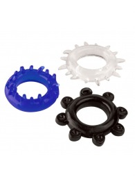 Набор из 3 эрекционных колец разного цвета и рельефа - Boys of Toys - в Грозном купить с доставкой