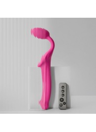 Ярко-розовый безремневой страпон Strap-on-me Vibrating Bendable Strap-On size M - Strap-on-me - купить с доставкой в Грозном