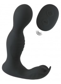 Черная анальная пробка с вибрацией, вращением и пультом ДУ RC Butt Plug with 2 Functions - Orion - в Грозном купить с доставкой