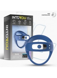 Синее интерактивное эрекционное виброкольцо Rank - Intoyou - в Грозном купить с доставкой