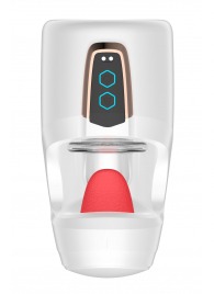 Белый мастурбатор с язычком и возвратно-поступательными движениями - Secwell - в Грозном купить с доставкой