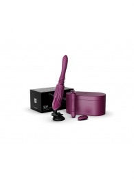 Фиолетовая секс-машина с функцией нагрева, насадками и присоской Sesh - Zalo - купить с доставкой в Грозном