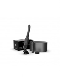 Черная секс-машина с функцией нагрева, насадками и присоской Sesh - Zalo - купить с доставкой в Грозном