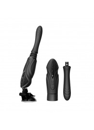 Черная секс-машина с функцией нагрева, насадками и присоской Sesh - Zalo - купить с доставкой в Грозном