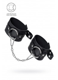 Черные оковы из толстой кожи с люверсами - Pecado - купить с доставкой в Грозном
