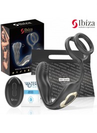 Черная анальная пробка с вращением и эрекционными кольцами - Ibiza - в Грозном купить с доставкой