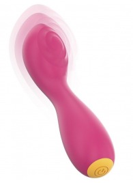 Розовый перезаряжаемый мини-вибратор с режимом постукивания - 12,5 см. - Oninder