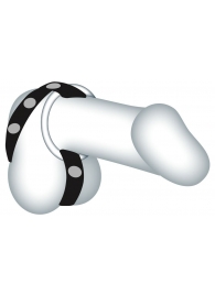 Подхват для мошонки с 3 съемными эрекционными кольцами Leder-Riemen - Orion - в Грозном купить с доставкой