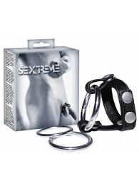Подхват для мошонки с 3 съемными эрекционными кольцами Leder-Riemen - Orion - в Грозном купить с доставкой