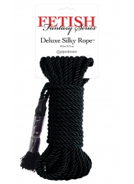 Черная веревка для фиксации Deluxe Silky Rope - 9,75 м. - Pipedream - купить с доставкой в Грозном