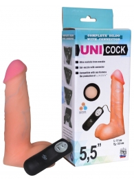 Фаллическая насадка Харнесс UNICOCK 5,5  с вибрацией - 17 см. - LOVETOY (А-Полимер) - купить с доставкой в Грозном