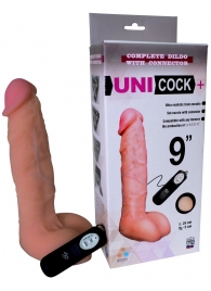 Фаллическая насадка Харнесс UNICOCK 9  с вибрацией - 24 см. - LOVETOY (А-Полимер) - купить с доставкой в Грозном