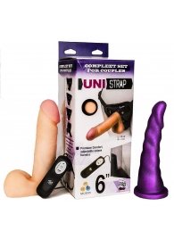 Вибрострапон с двумя насадками UniStrap - 18 и 18 см. - LOVETOY (А-Полимер) - купить с доставкой в Грозном