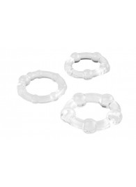 Набор из 3 прозрачных эрекционных колец с разным рельефом - A-toys - в Грозном купить с доставкой