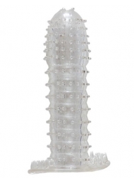 Гелевая прозрачная насадка c шипами - 12 см. - Toyfa Basic - в Грозном купить с доставкой