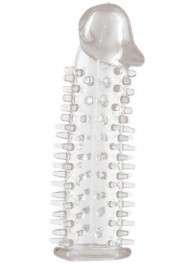 Прозрачная насадка на половой член с закрытой головкой и шипами - 12,5 см. - Toyfa Basic - в Грозном купить с доставкой