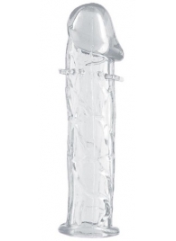 Гладкая прозрачная насадка с усиками под головкой - 12,5 см. - Toyfa Basic - в Грозном купить с доставкой
