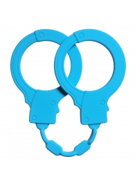 Голубые силиконовые наручники Stretchy Cuffs Turquoise - Lola Games - купить с доставкой в Грозном