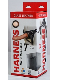 Насадка-фаллоимитатор на кожаных трусиках Harness Ultra Realistic 7  - 18 см. - LOVETOY (А-Полимер) - купить с доставкой в Грозном