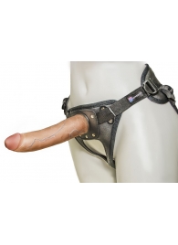 Насадка-фаллоимитатор на кожаных трусиках Harness Ultra Realistic 7  - 18 см. - LOVETOY (А-Полимер) - купить с доставкой в Грозном