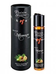 Массажное масло с ароматом экзотических фруктов Huile de Massage Gourmande Fruits Exotiques - 59 мл. - Plaisir Secret - купить с доставкой в Грозном