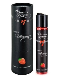 Массажное масло с ароматом клубники Huile de Massage Gourmande Fraise des Bois - 59 мл. - Plaisir Secret - купить с доставкой в Грозном