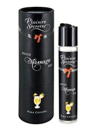 Массажное масло с ароматом пина колады Huile de Massage Gourmande Pina Colada - 59 мл. - Plaisir Secret - купить с доставкой в Грозном