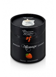 Массажная свеча с ароматом клубники Bougie de Massage Gourmande Fraise - 80 мл. - Plaisir Secret - купить с доставкой в Грозном