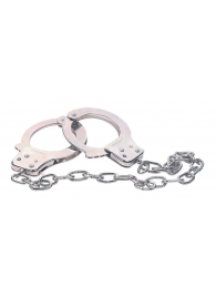 Наручники из металла с длинной цепочкой CHROME HANDCUFFS METAL HANDCUFFS W. KEY - NMC - купить с доставкой в Грозном